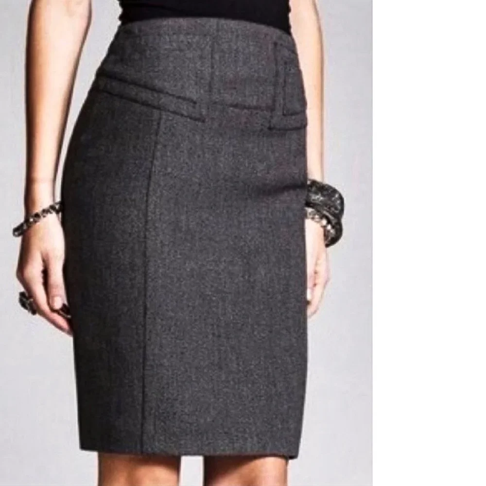 express dark grey pencil skirt w/side zip 6 - Picture 1 of 7